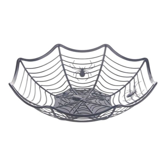 Novelty Bowl Tong Set Spider Web Insect Skeleton Bones Holiday Party Tableware - Picture 15 of 16